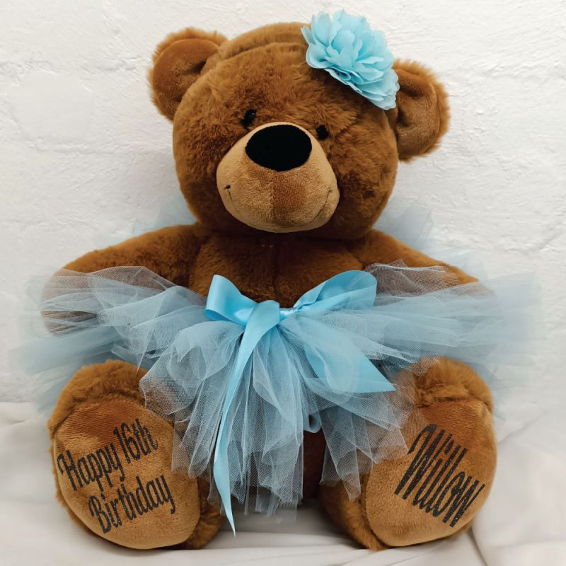 16th Birthday Ballerina Teddy Bear 40cm Plush Brown