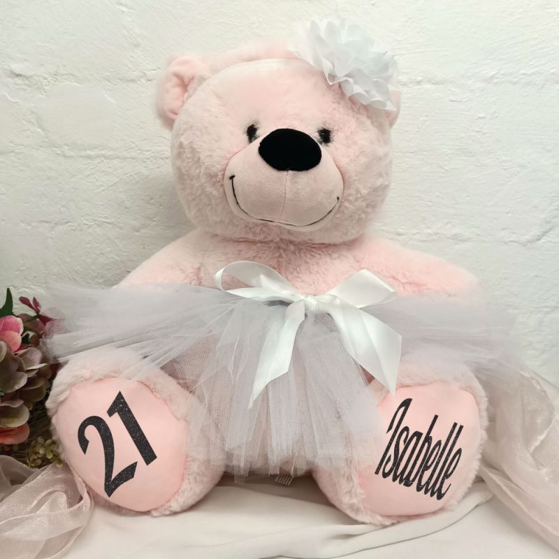 21st Birthday Ballerina Teddy Bear 40cm Light Pink