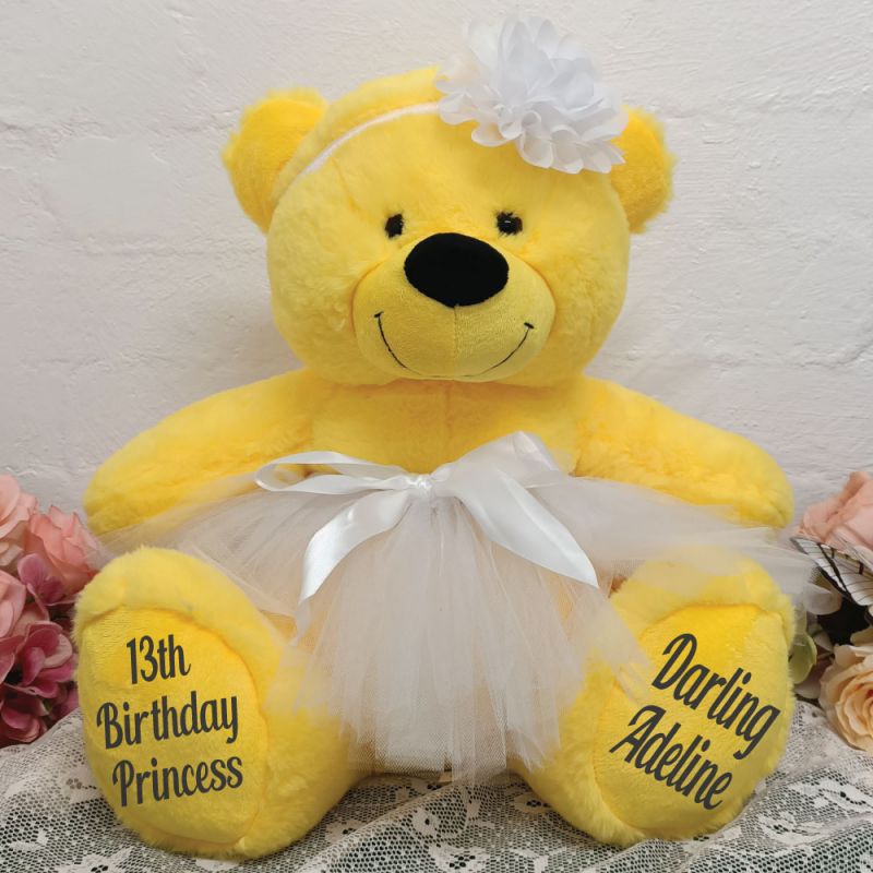 13th Birthday  Ballerina Teddy Bear 40cm Plush Yellow