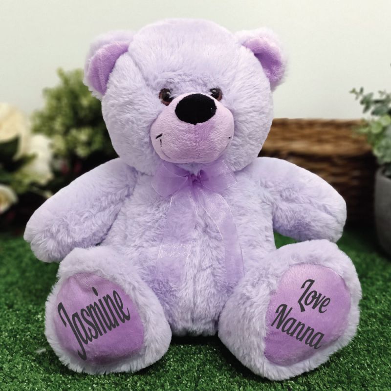 Personalised Message Bear 30cm Lavender