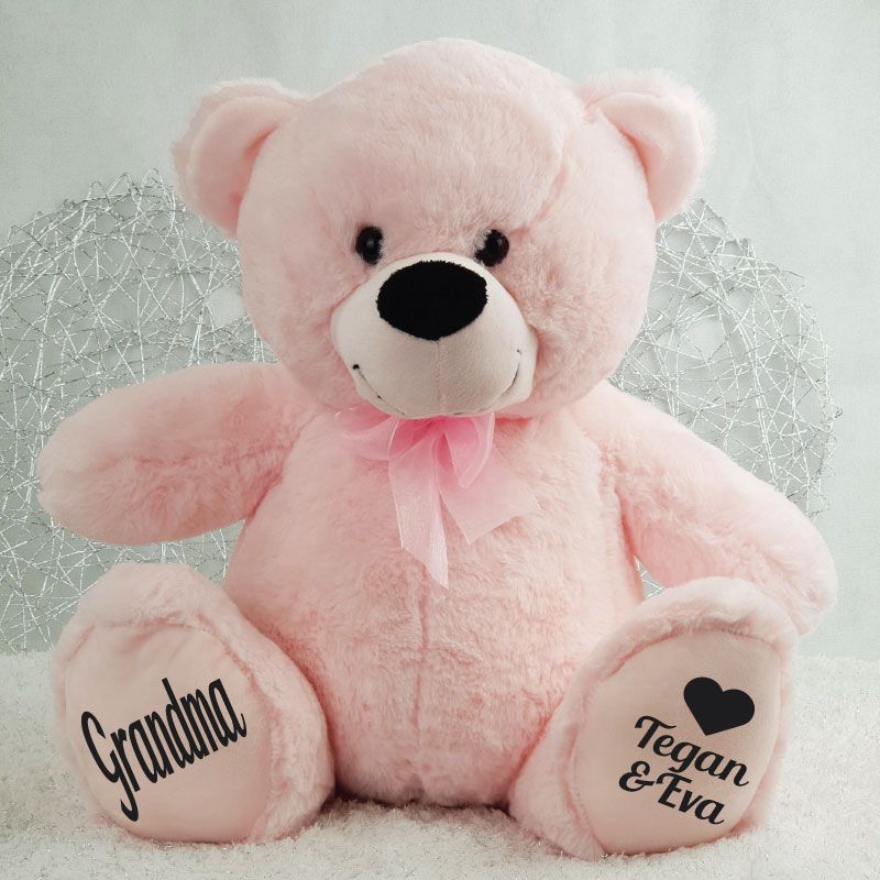 Love Grandma Personalised Teddy Bear 40cm Plush Pink 