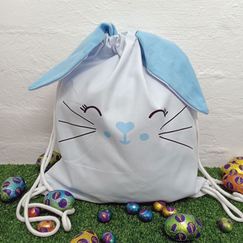 Easter Bunny PJ Backpack Hunt Bag - Blue