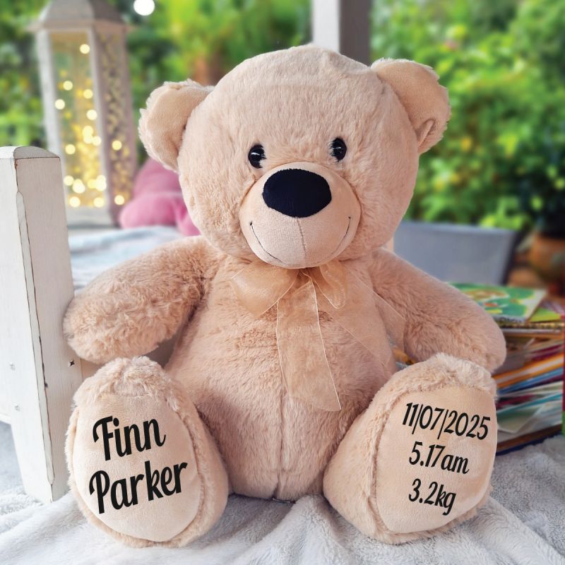 Personalised Baby Bear Cream 40cm