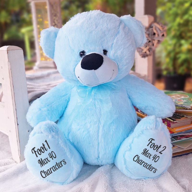 Personalised Teddy Bear 40cm - Light Blue