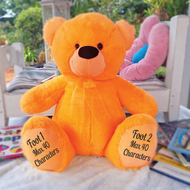 Personalised Teddy Message Bear 40cm Plush Orange