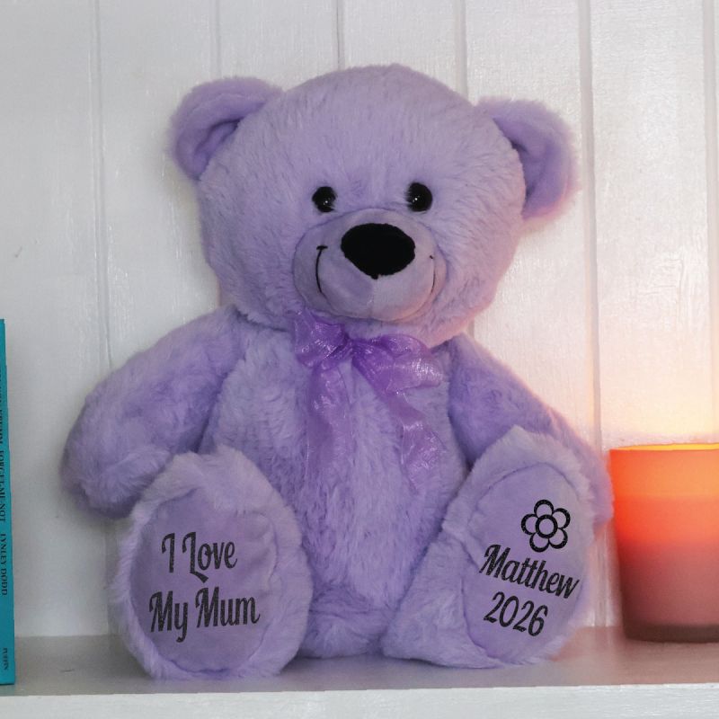 Love Mum Personalised Bear 30cm Lavender
