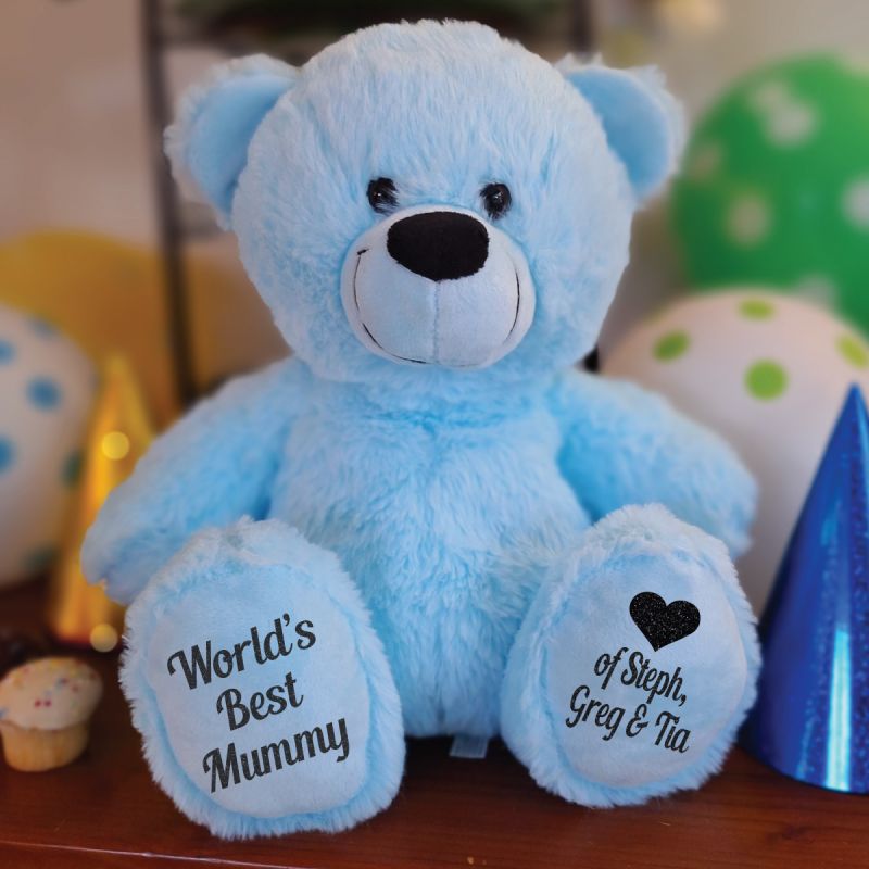 Love Mum Personalised Bear 30cm Light Blue