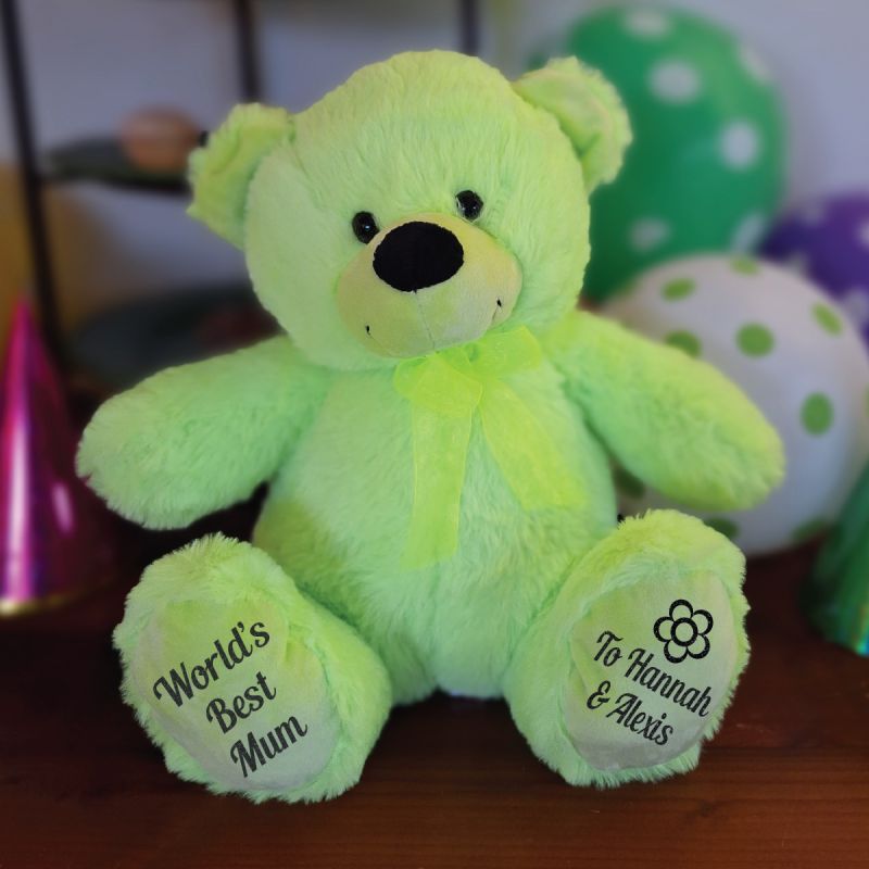 Love Mum Personalised Bear 30cm Lime