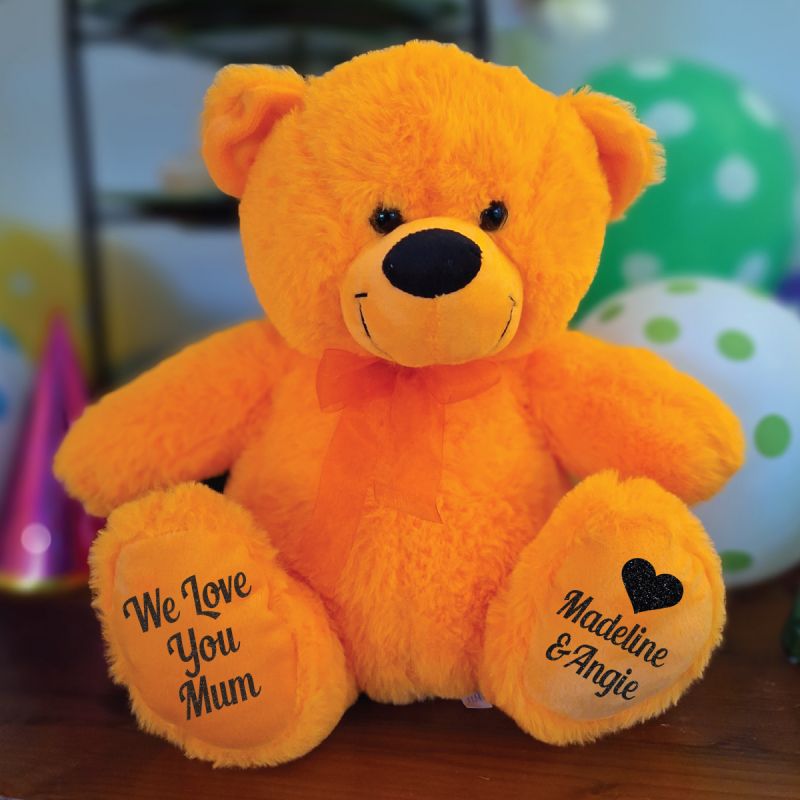 Love Mum Personalised Bear 30cm Orange