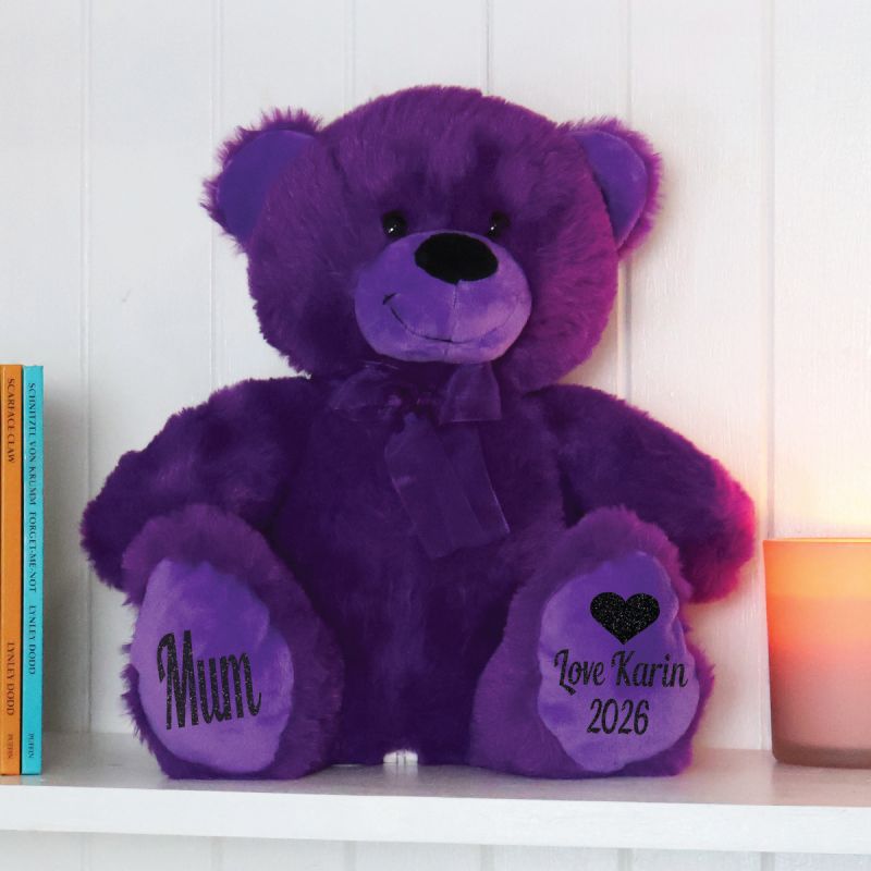 Love Mum Personalised Bear 30cm Purple