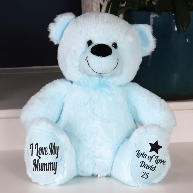 Mum Personalised Bear 40cm Light Blue Plush