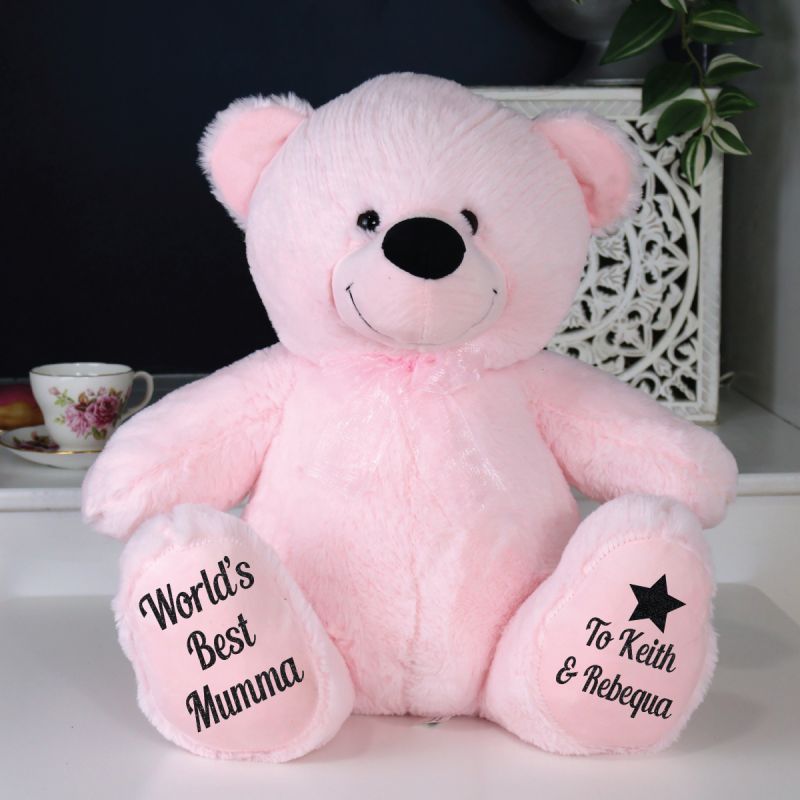 Mum Personalised Bear 40cm Light Pink Plush