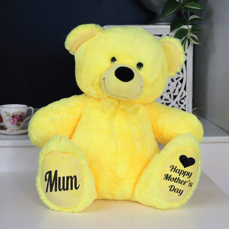 Personalised Mum Bear 40cm Plush  Yellow