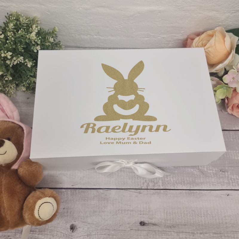 Personalised Easter Box -Heart Bunny