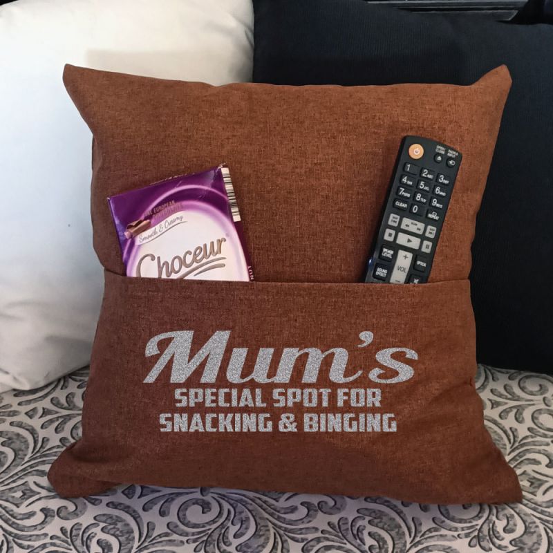 Mum Personalised Tan Pocket Pillow Cover