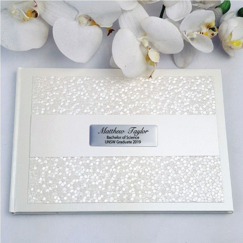 Graduation Guest Book Keepsake Album- Cream Pebble