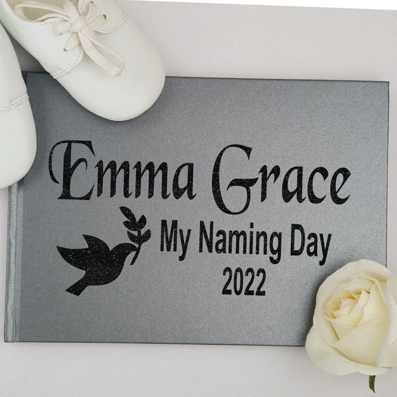 Naming Guest Book Keepsake Album - Black A5