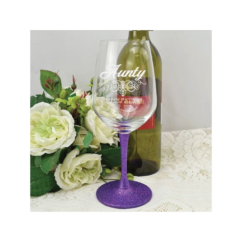 Aunt Engraved Personalised Wine Glass 450ml