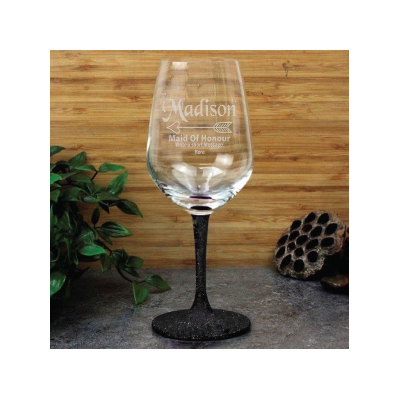 Maid Of Honour Engraved Personalised Wine Glass 450ml