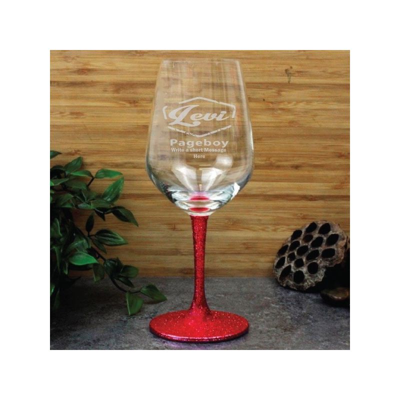 Page Boy Engraved Personalised Wine Glass 450ml