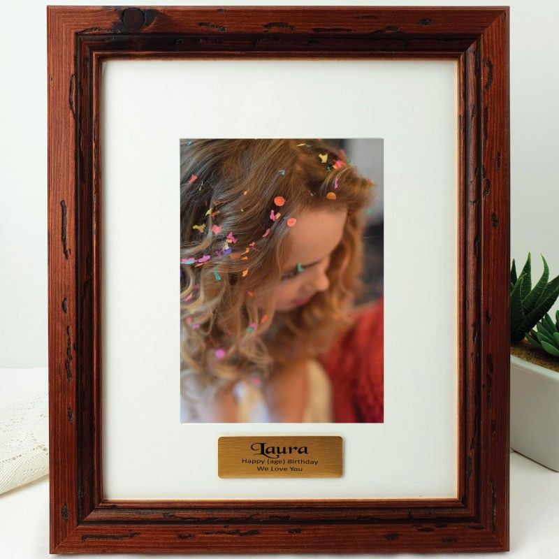 Birthday Photo Frame Mahogany Wood