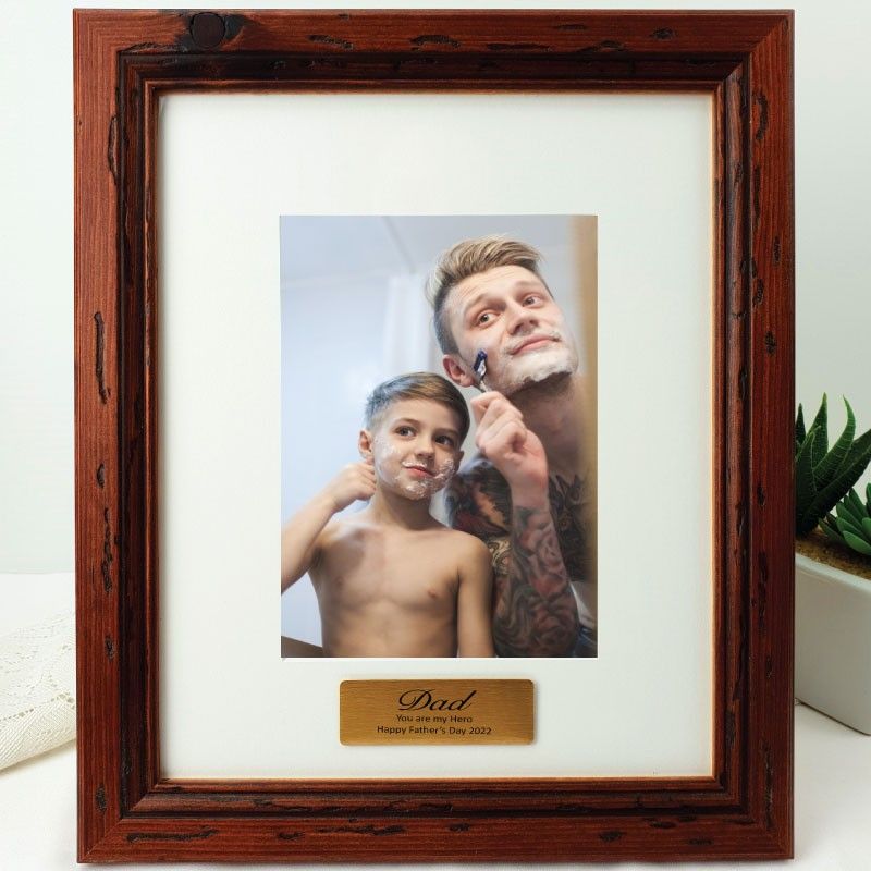 Dad Personalised Photo Photo Frame Mahogany Wood