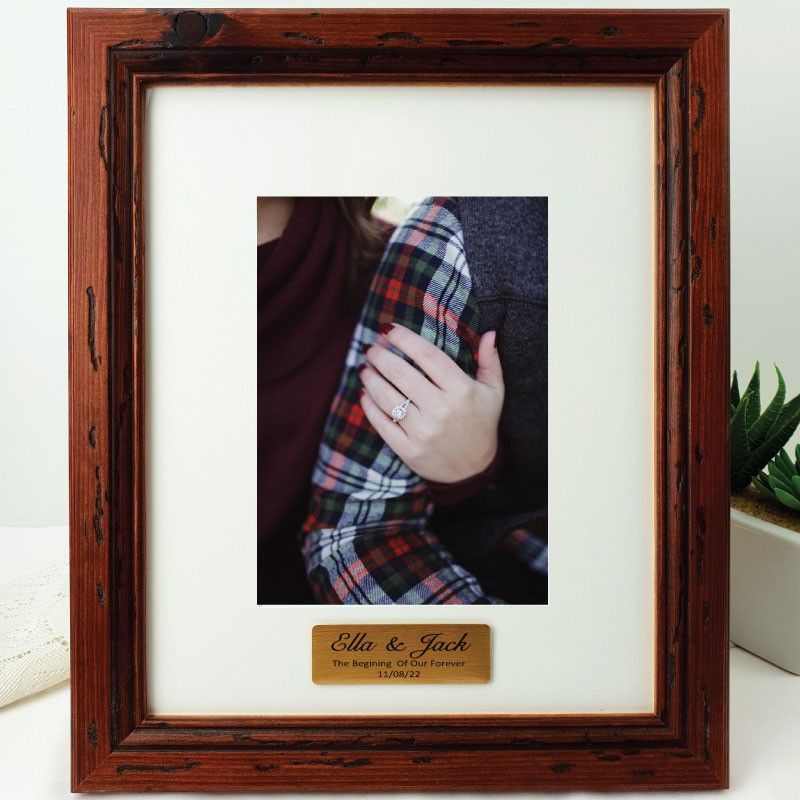Wedding  Personalised Photo Frame Mahogany Wood