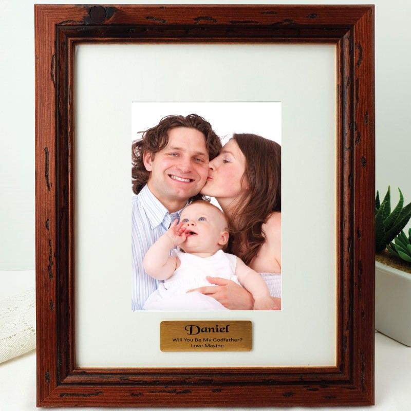 Godfather Personalised Photo Frame Mahogany Wood