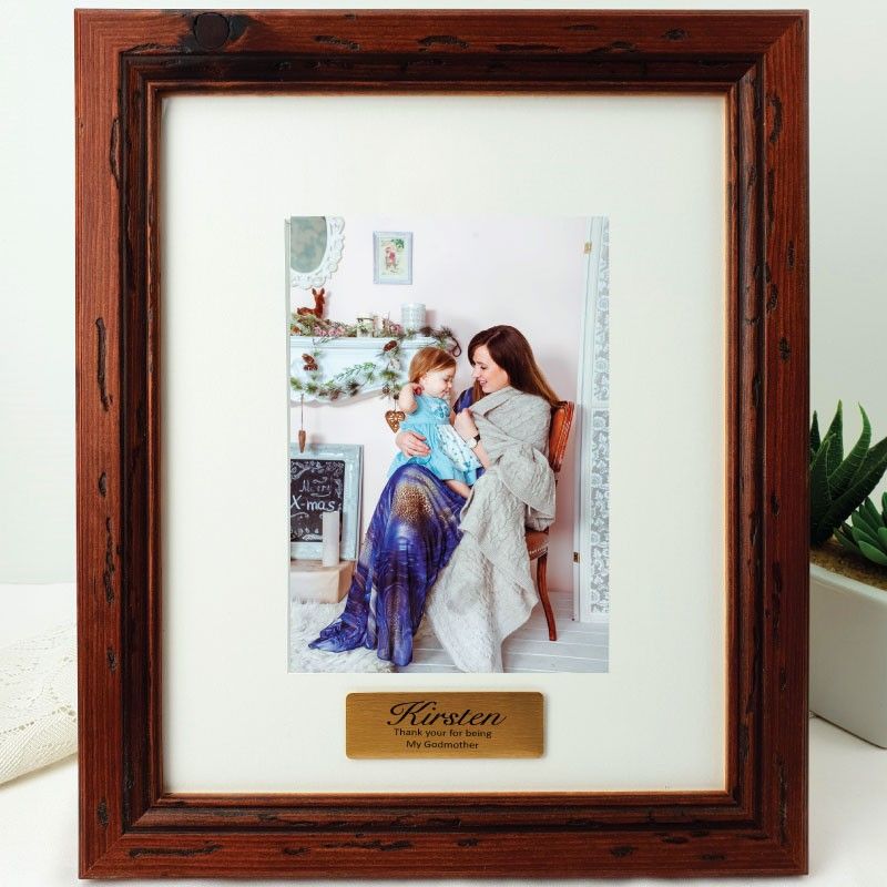 Godmother Personalised Photo Frame Mahogany Wood