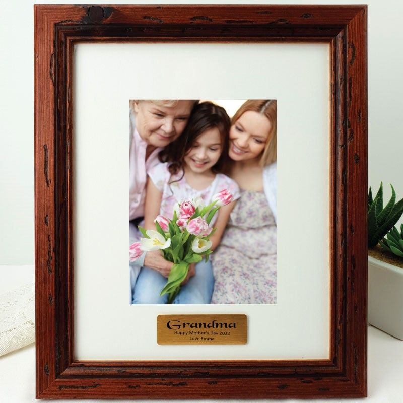 Grandma Personalised Photo Frame Mahogany Wood