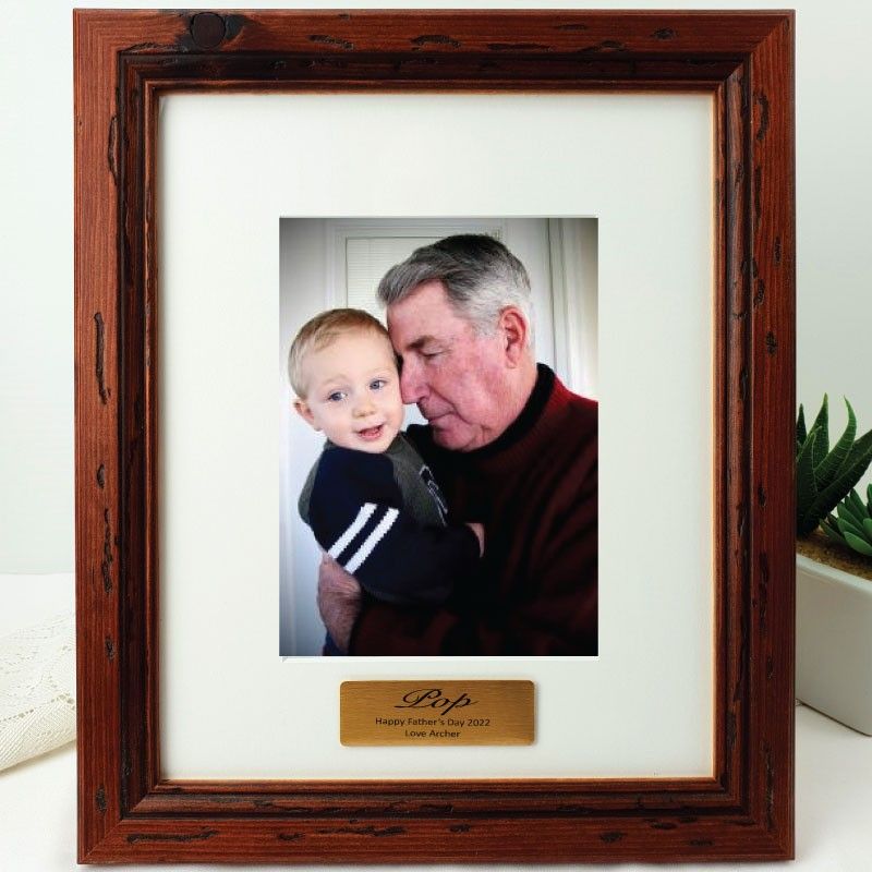 Pop Personalised Photo Frame Mahogany Wood