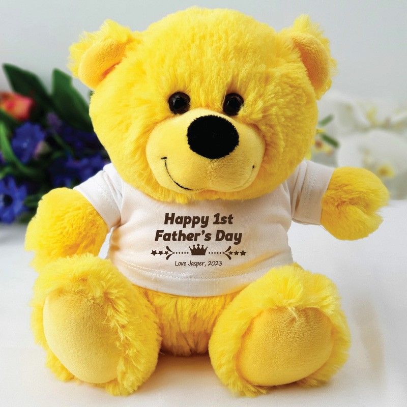 Fathers Day Personalised Yellow Bear