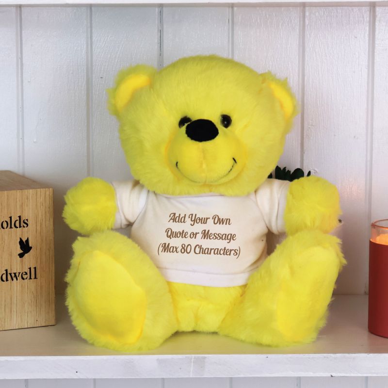 Custom Text T-Shirt Bear - Yellow